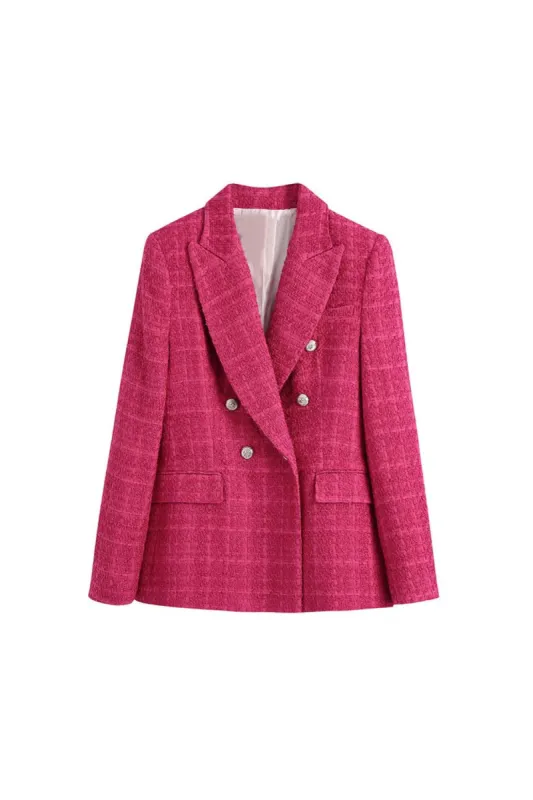 ‘London’ Textured Double-Breasted Tailored Blazer sold by Goodnight Macaroon