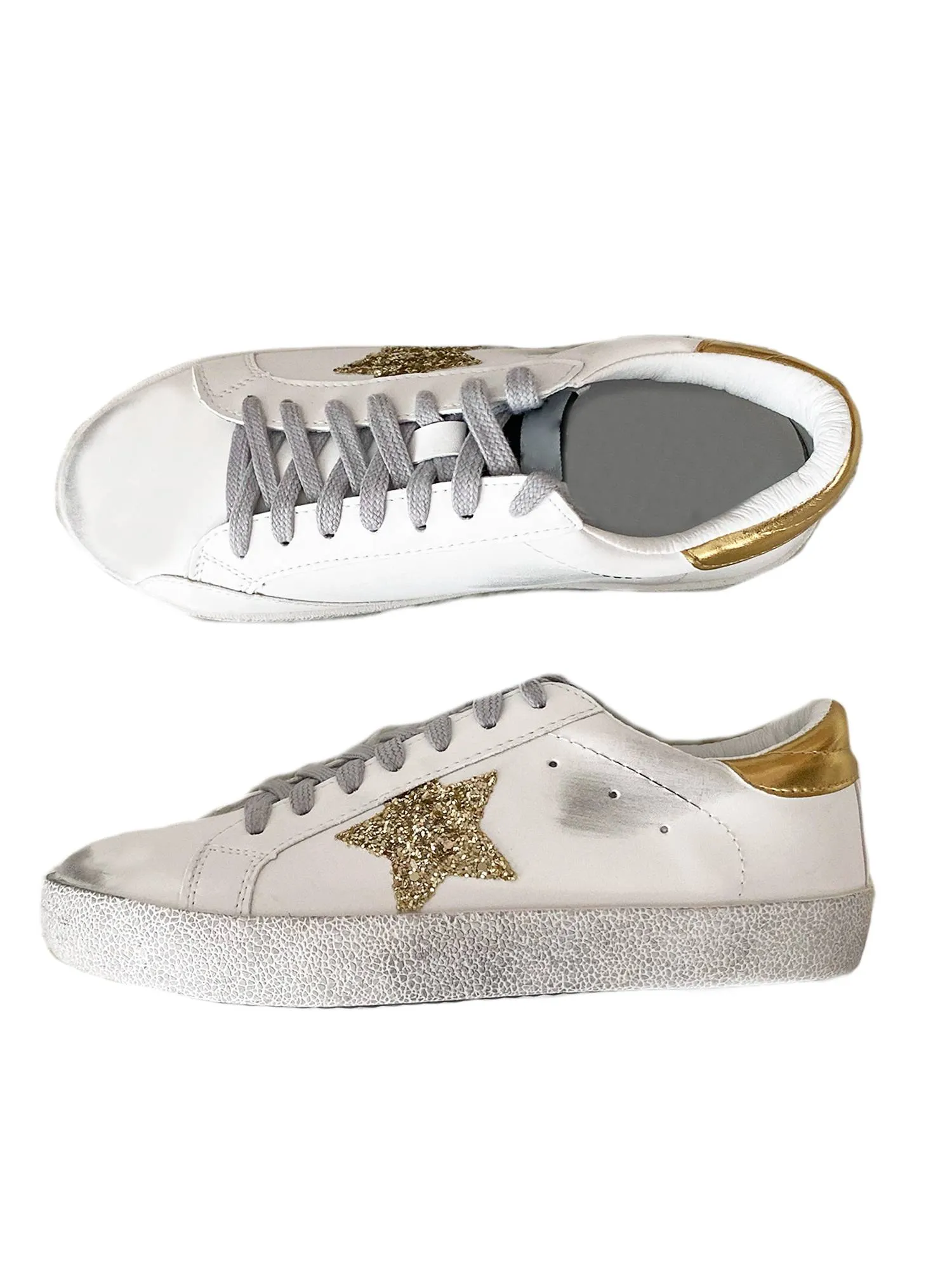 'Vanessa' Sequinned Star Distressed Sneakers (6 Colors) sold by Goodnight Macaroon product image thumbnail 5