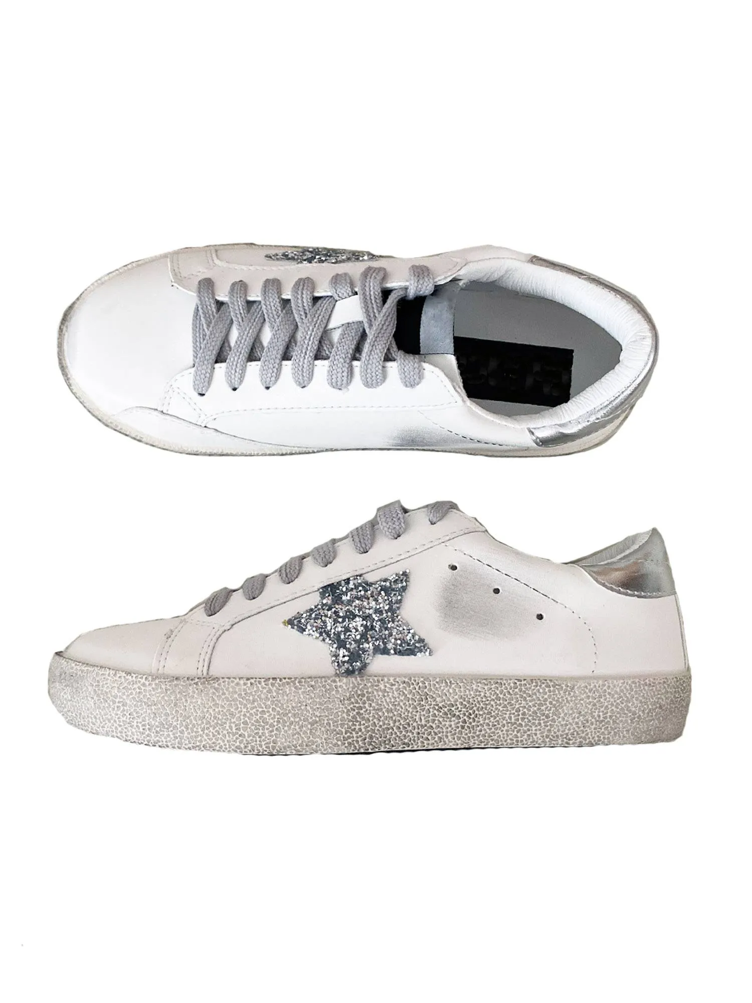 'Vanessa' Sequinned Star Distressed Sneakers (6 Colors) sold by Goodnight Macaroon product image thumbnail 4