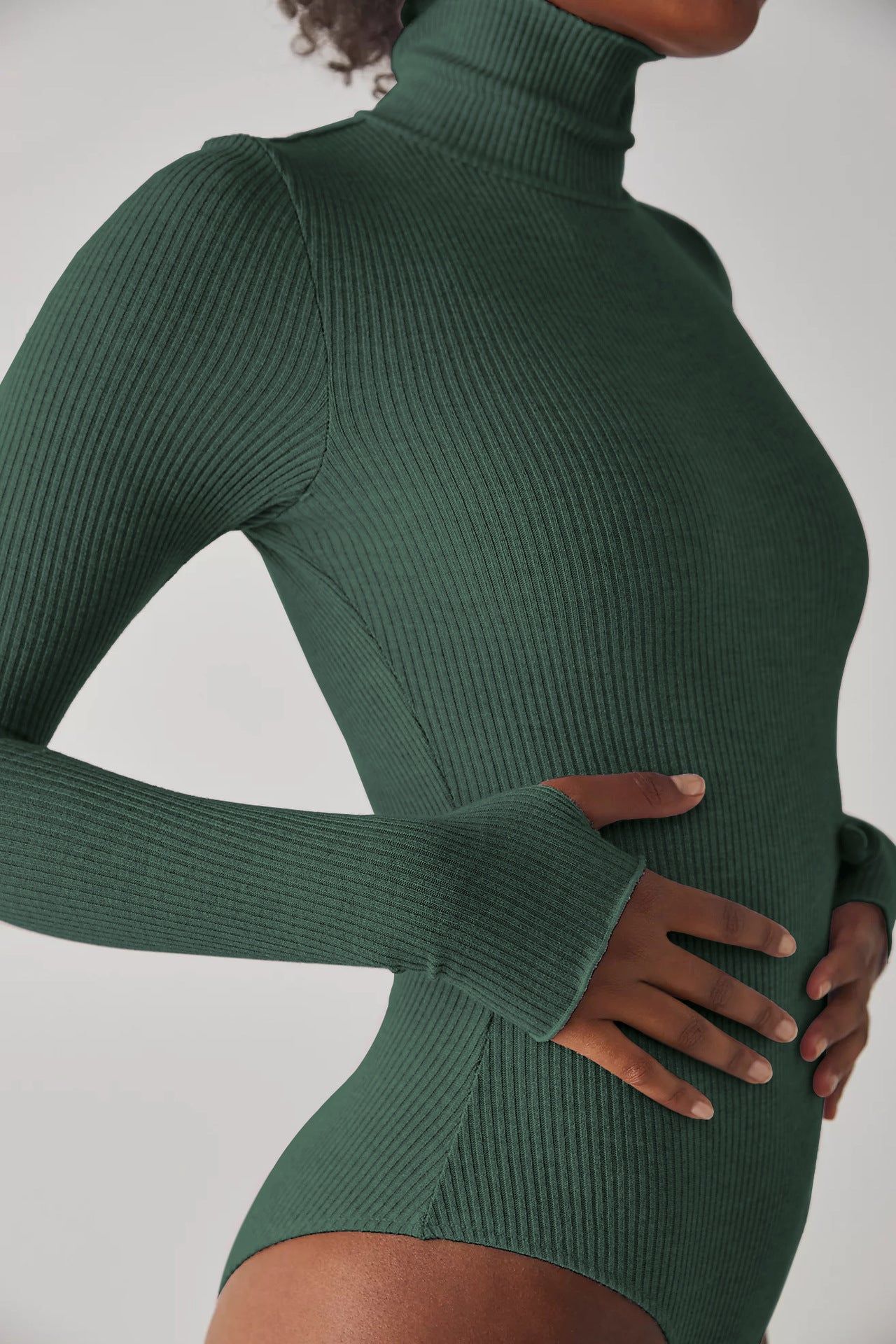 High Collar Rib Bodysuit #145313 sold by Goodnight Macaroon product image thumbnail 3