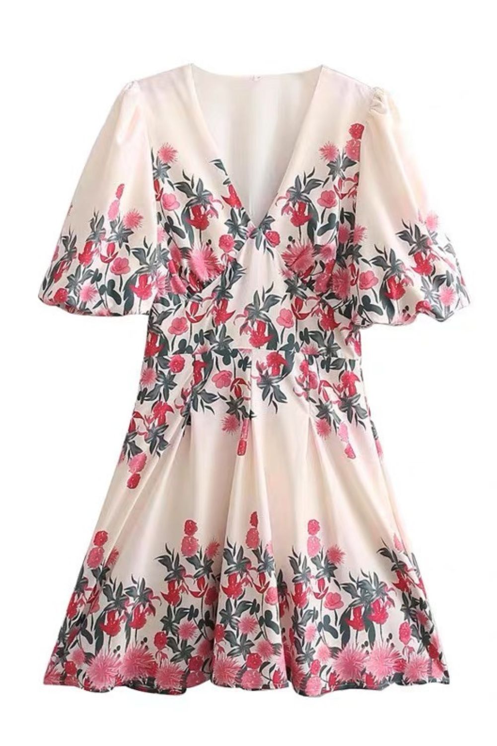 'Roselle' Floral Print V-neck Dress #124260 sold by Goodnight Macaroon