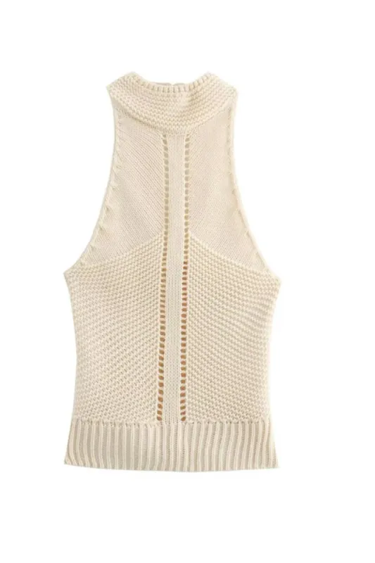 'Sienna' Halter Neck Knitted Sweater Vest sold by Goodnight Macaroon
