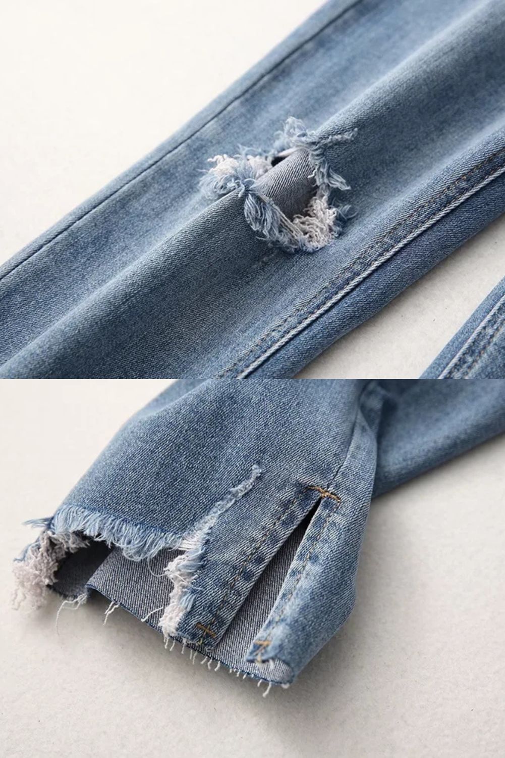 'Monica' Straight-leg Distressed Jeans (2 Colors) sold by Goodnight Macaroon product image thumbnail 3