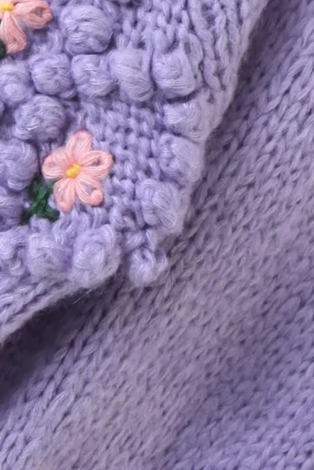 'Luciana' Flower Hand-Knitted Cardigan (2 Colors) sold by Goodnight Macaroon product image thumbnail 4