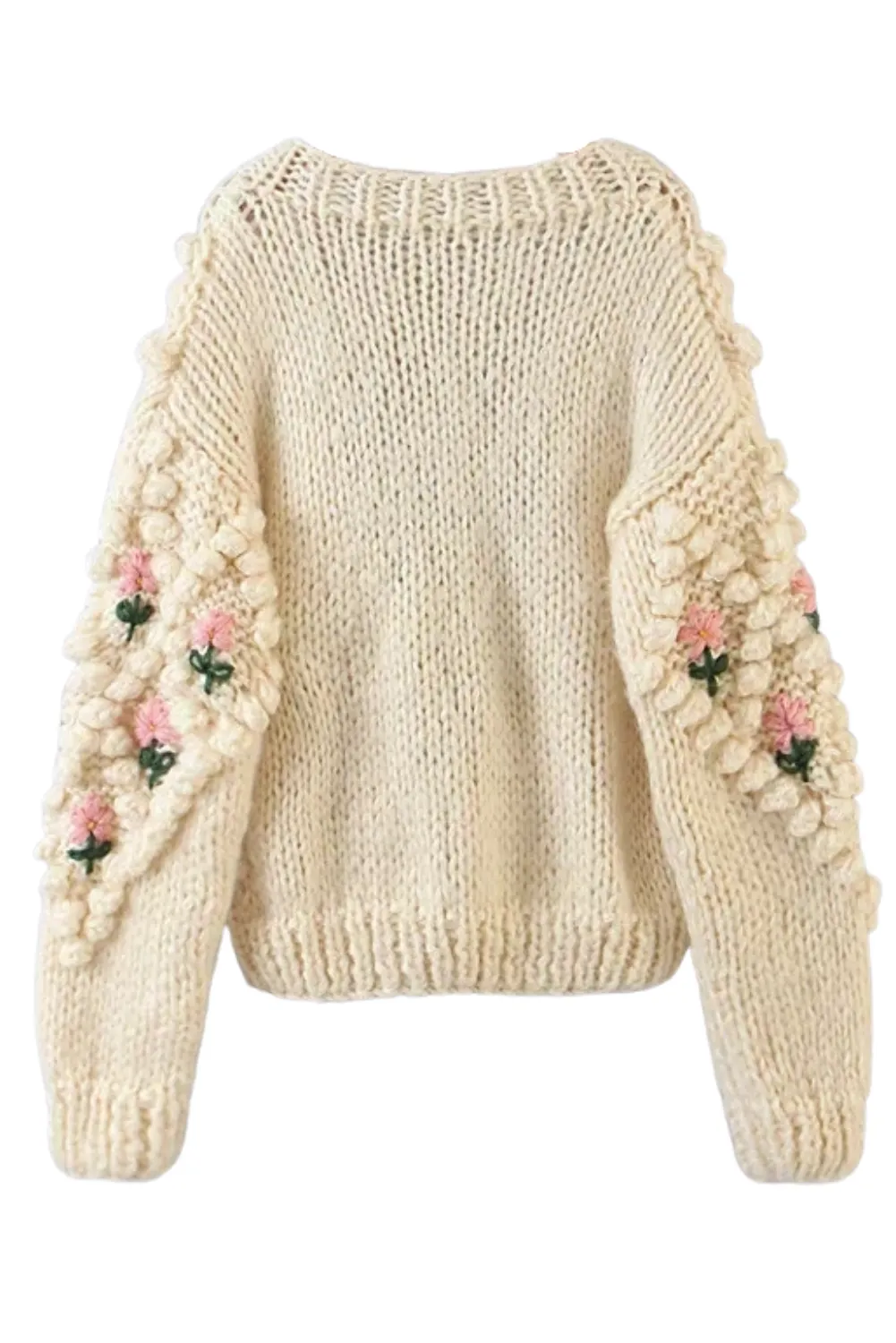'Luciana' Flower Hand-Knitted Cardigan (2 Colors) sold by Goodnight Macaroon product image thumbnail 3