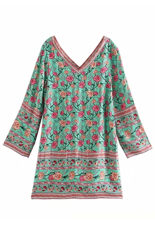 'Hermosa' Floral V-Neck Midi Dress (2 Colors) made by Goodnight Macaroon