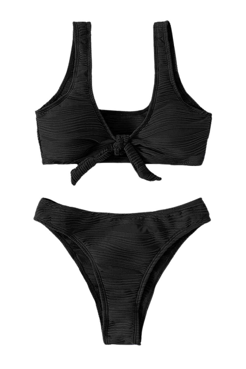 Textured Tie-Front Bikini #164960 sold by Goodnight Macaroon product image thumbnail 3
