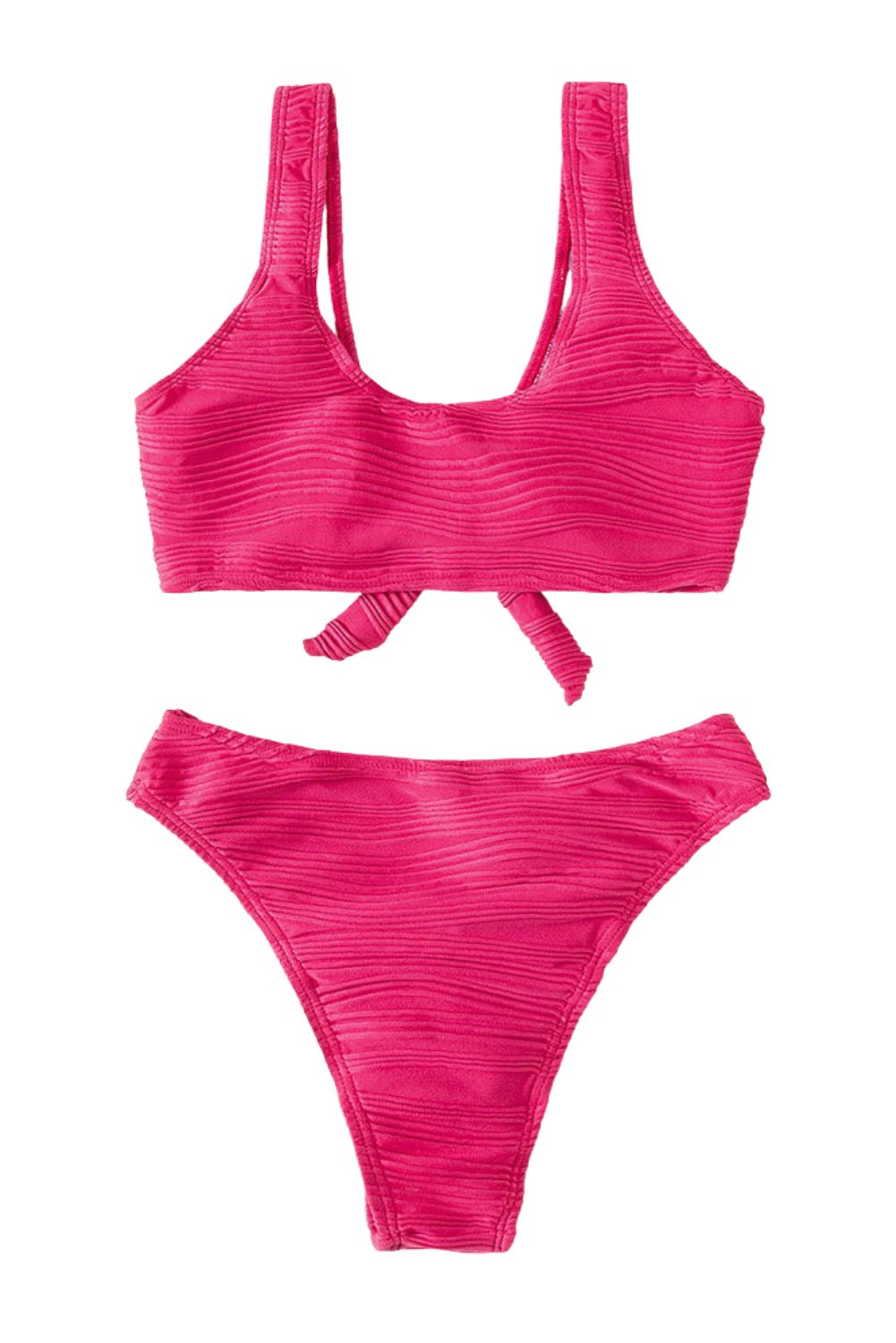 Textured Tie-Front Bikini #164960 sold by Goodnight Macaroon product image thumbnail 5