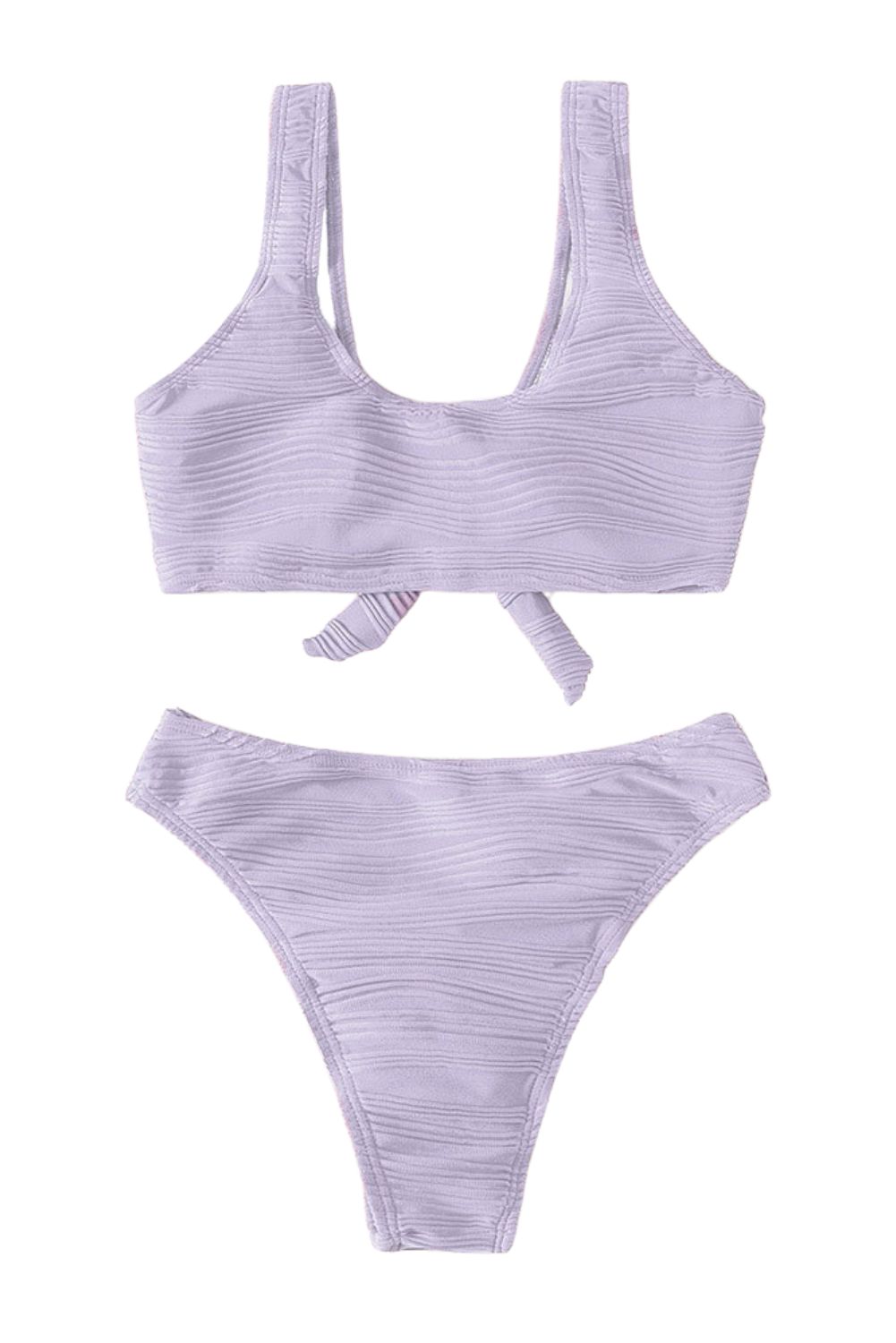 Textured Tie-Front Bikini #164960 sold by Goodnight Macaroon product image thumbnail 4