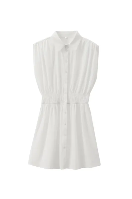 ‘Maisie’ Elasticated Waist Mini Shirt Dress sold by Goodnight Macaroon