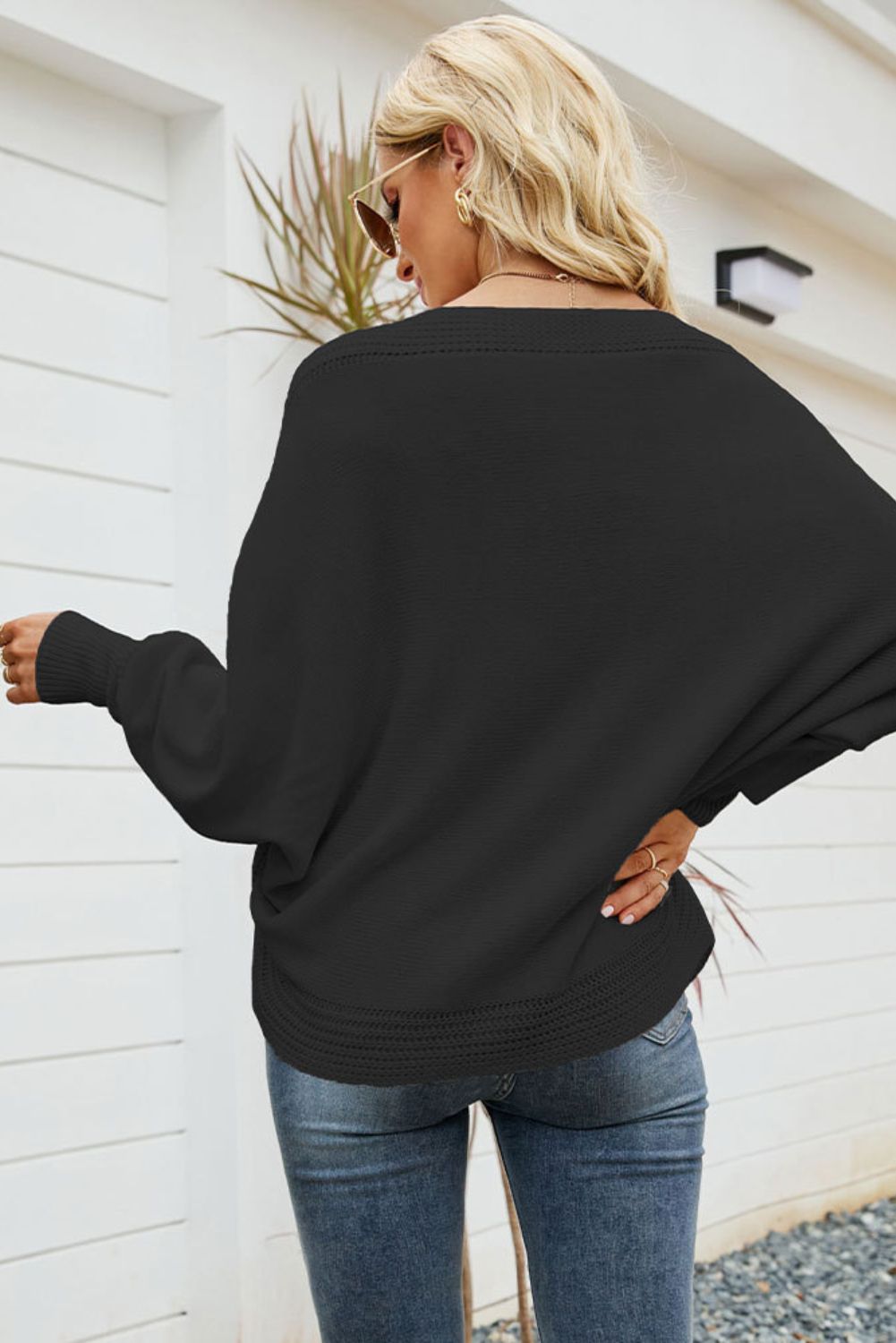 'Claire' V-neck Sweater (4 COLORS) sold by Goodnight Macaroon product image thumbnail 3