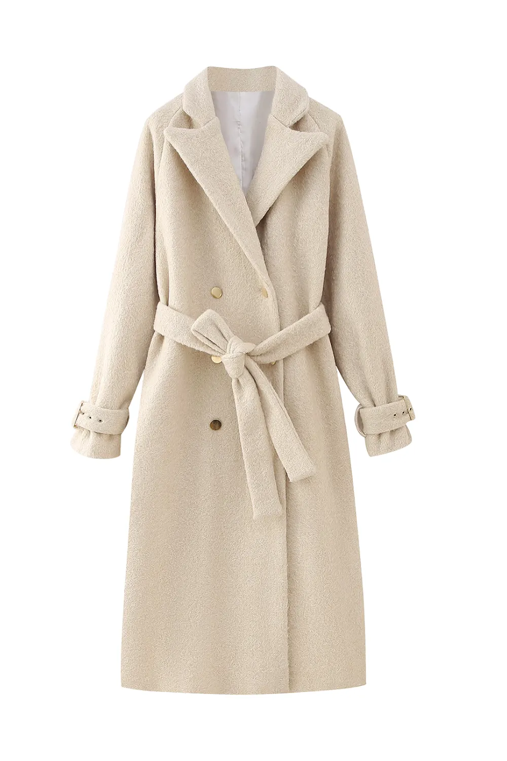 'Tiffany' Waist-Belt Long Wool Coat sold by Goodnight Macaroon