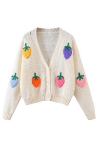 Strawberry Knitted Cardigan sold by Goodnight Macaroon