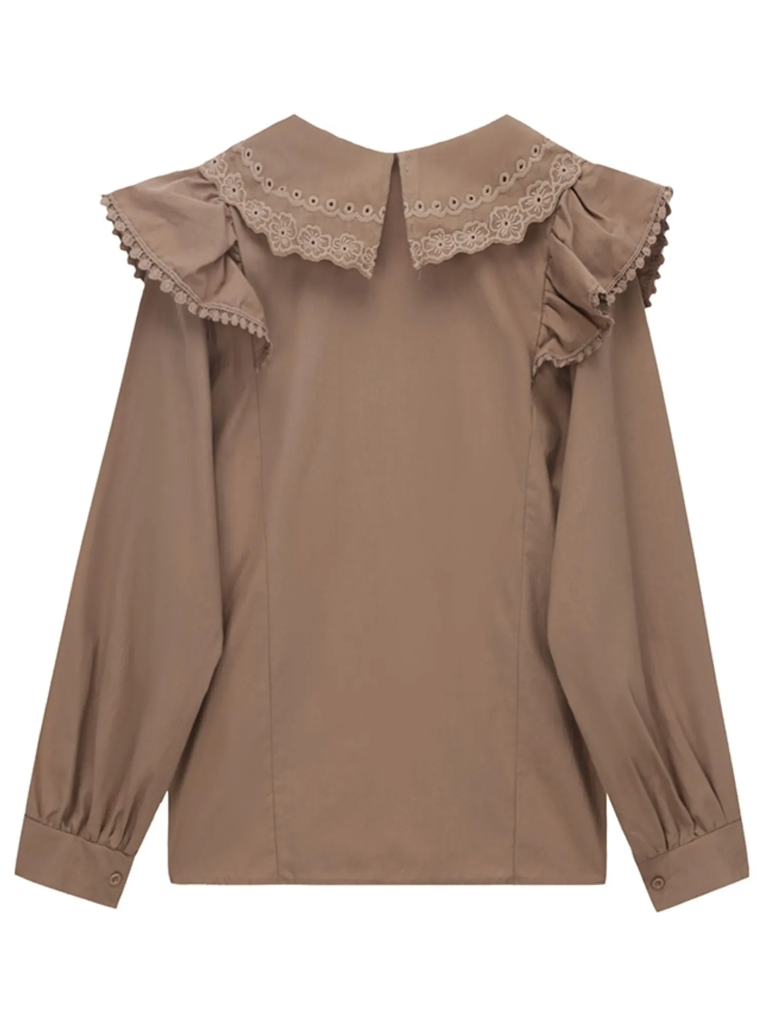 'Eden' Embroidered Ruffle Collar Shirt (2 Colors) sold by Goodnight Macaroon product image thumbnail 3