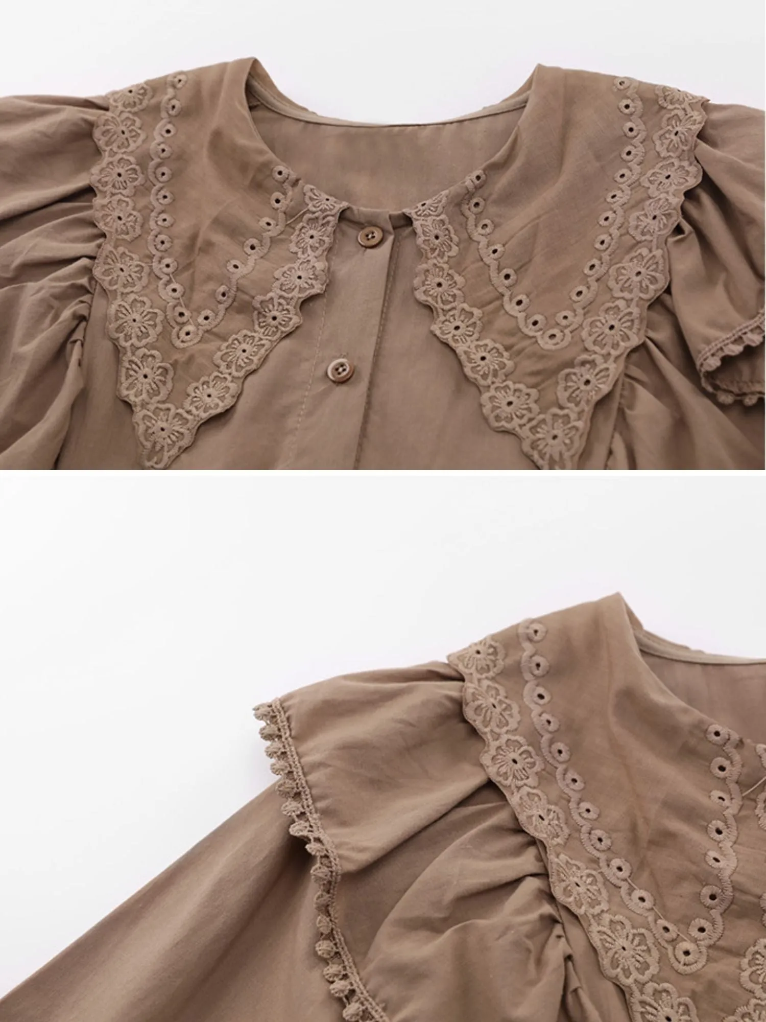 'Eden' Embroidered Ruffle Collar Shirt (2 Colors) sold by Goodnight Macaroon product image thumbnail 4