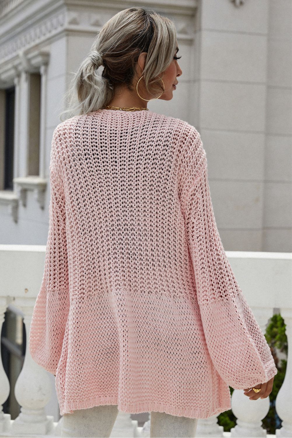 Bell Sleeve Waffle Knit Cardigan sold by Goodnight Macaroon product image thumbnail 5