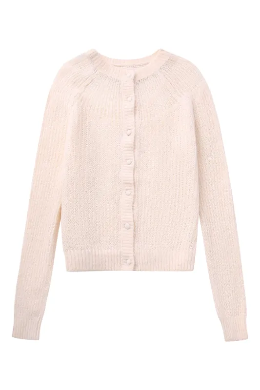 'Sharon' Long-Sleeved Button Knitted Cardigan sold by Goodnight Macaroon
