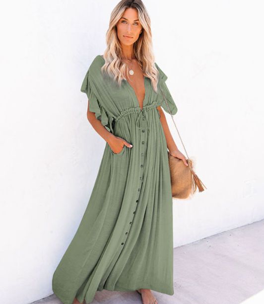 Loose Backless Maxi Dress #19500 sold by Goodnight Macaroon product image thumbnail 12