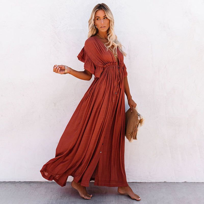 Loose Backless Maxi Dress #19500 sold by Goodnight Macaroon product image thumbnail 14