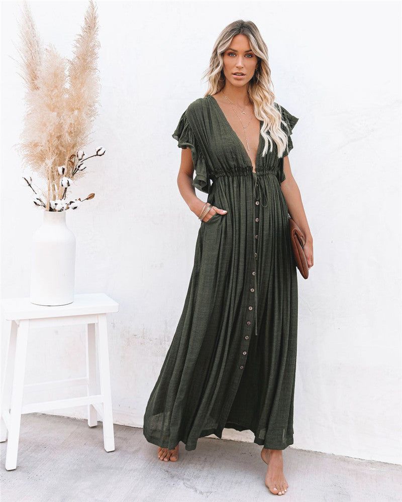 Loose Backless Maxi Dress #19500 sold by Goodnight Macaroon product image thumbnail 11