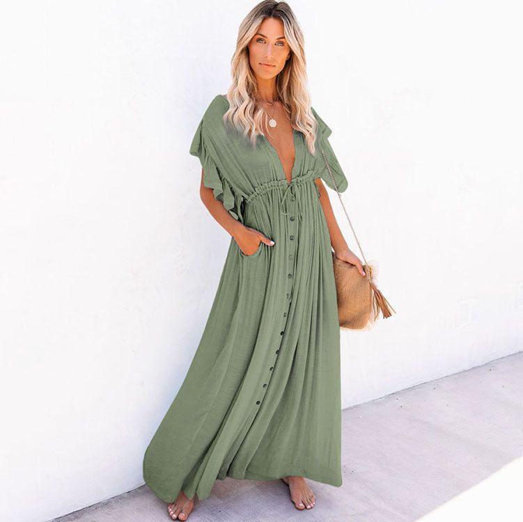 Loose Backless Maxi Dress #19500 sold by Goodnight Macaroon product image thumbnail 4
