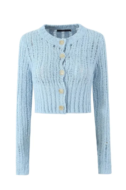 'Abigail' Round Neck Long-Sleeved Knitted Cardigan sold by Goodnight Macaroon
