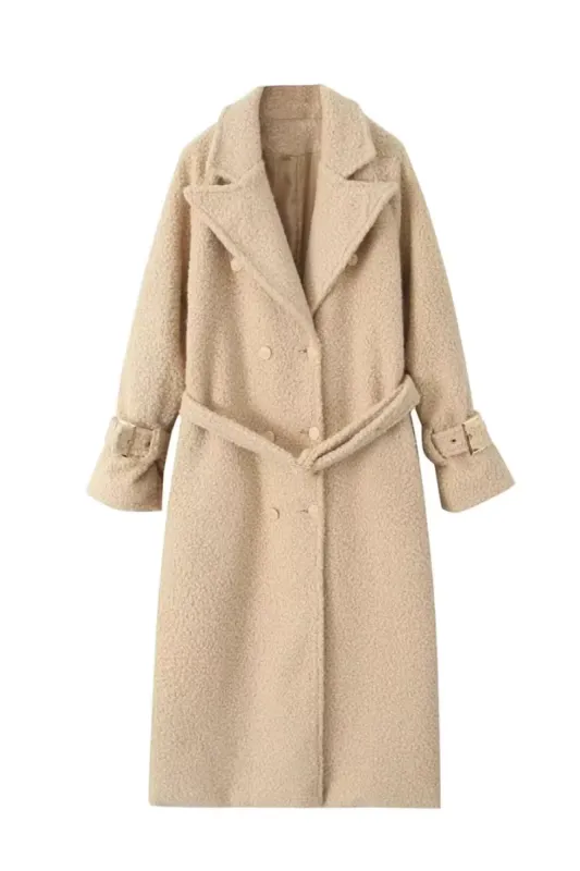 'Cecil' Long Belted Woolen Coat sold by Goodnight Macaroon