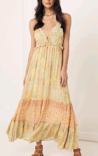Spring Rayon Floral Flounce Tassel Dress #168976 sold by Goodnight Macaroon product image thumbnail 2