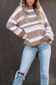'Ariah' Crewneck Color Block Sweater sold by Goodnight Macaroon