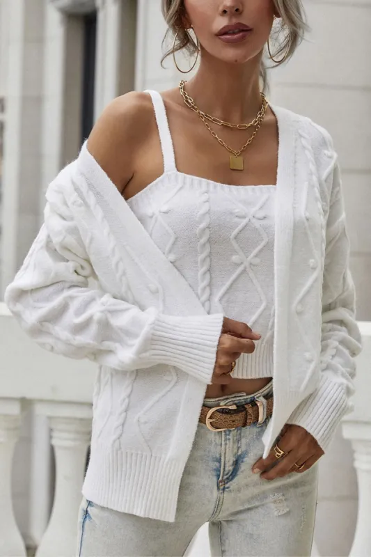 'Mandia' Knitted Cardigan and Vest Two Piece Set (5 COLORS) sold by Goodnight Macaroon