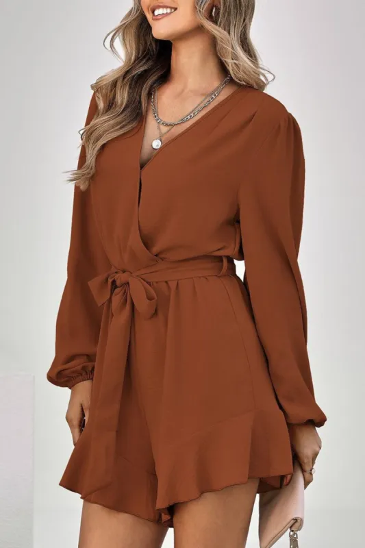 'Theresa" V-Neck Long Sleeve Romper (3 COLORS) made by Goodnight Macaroon