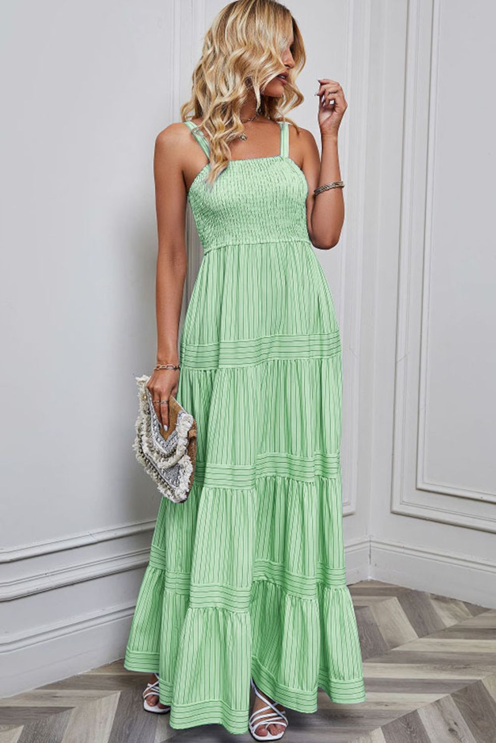 Smocked Tiered Maxi Dress #169636 sold by Goodnight Macaroon product image thumbnail 5