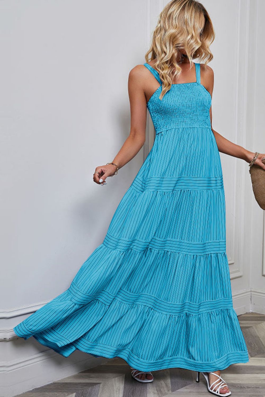 Smocked Tiered Maxi Dress #169636 sold by Goodnight Macaroon product image thumbnail 4