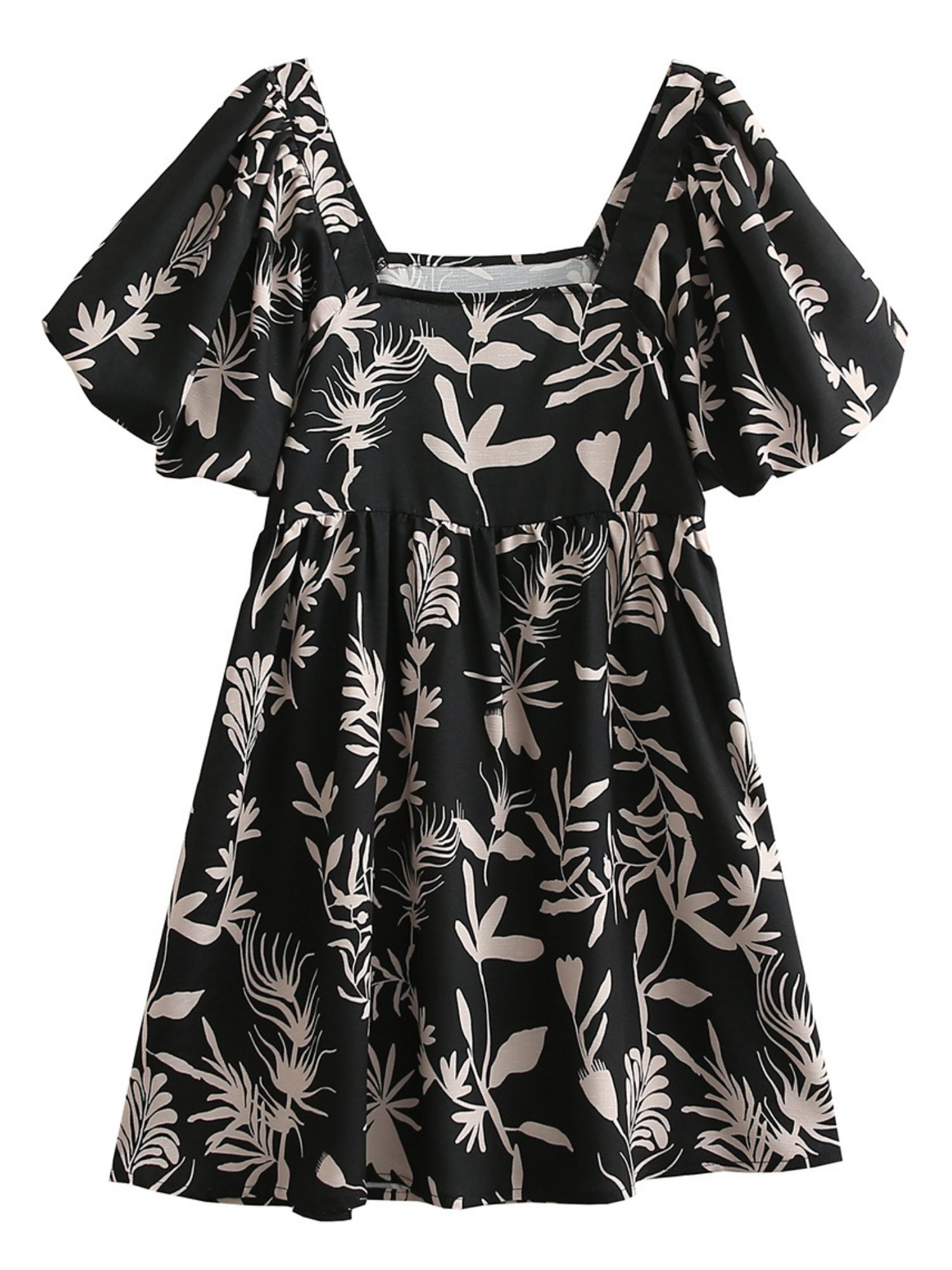 'Misty' Floral Square Neck Puff Sleeve Mini Dress sold by Goodnight Macaroon product image thumbnail 2
