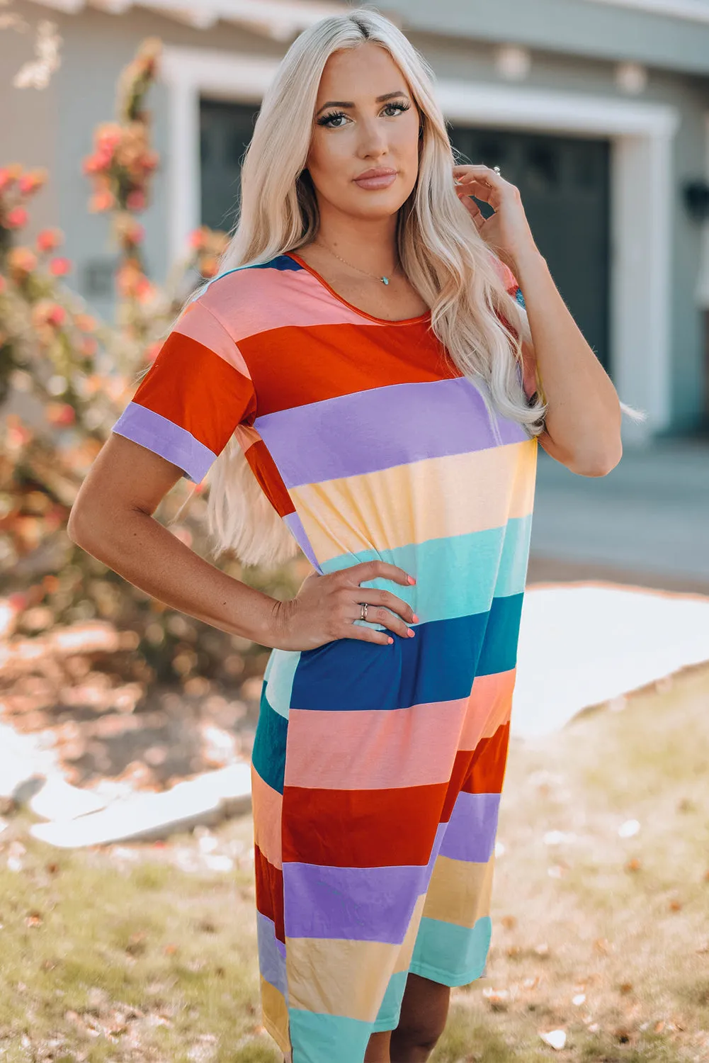 'Chloe' Color Block Side Slit Mini Dress sold by Goodnight Macaroon product image thumbnail 4
