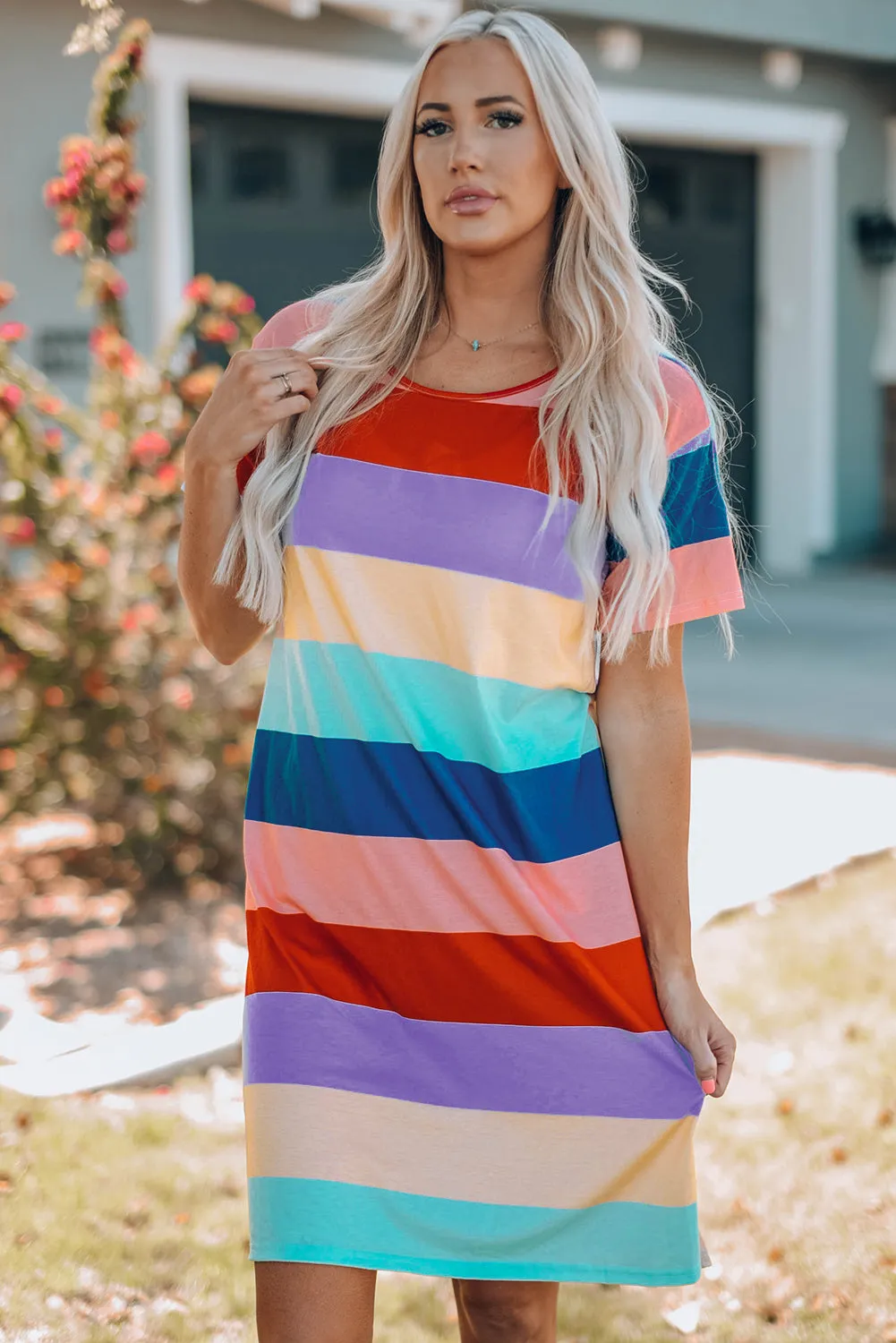 'Chloe' Color Block Side Slit Mini Dress sold by Goodnight Macaroon product image thumbnail 3