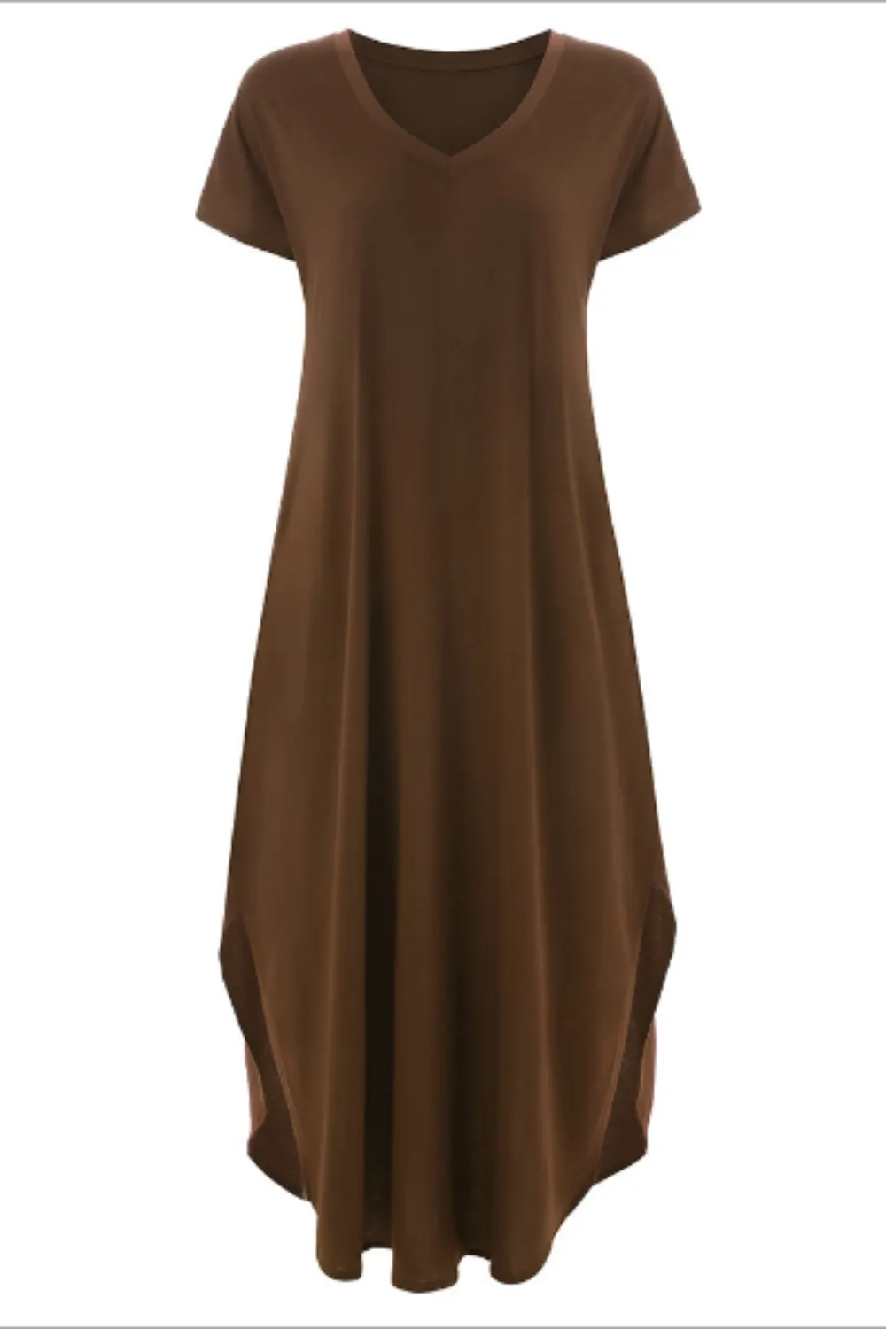 'Viola' Plus Size V-Neck Loose Long Dress (10 Colors) sold by Goodnight Macaroon