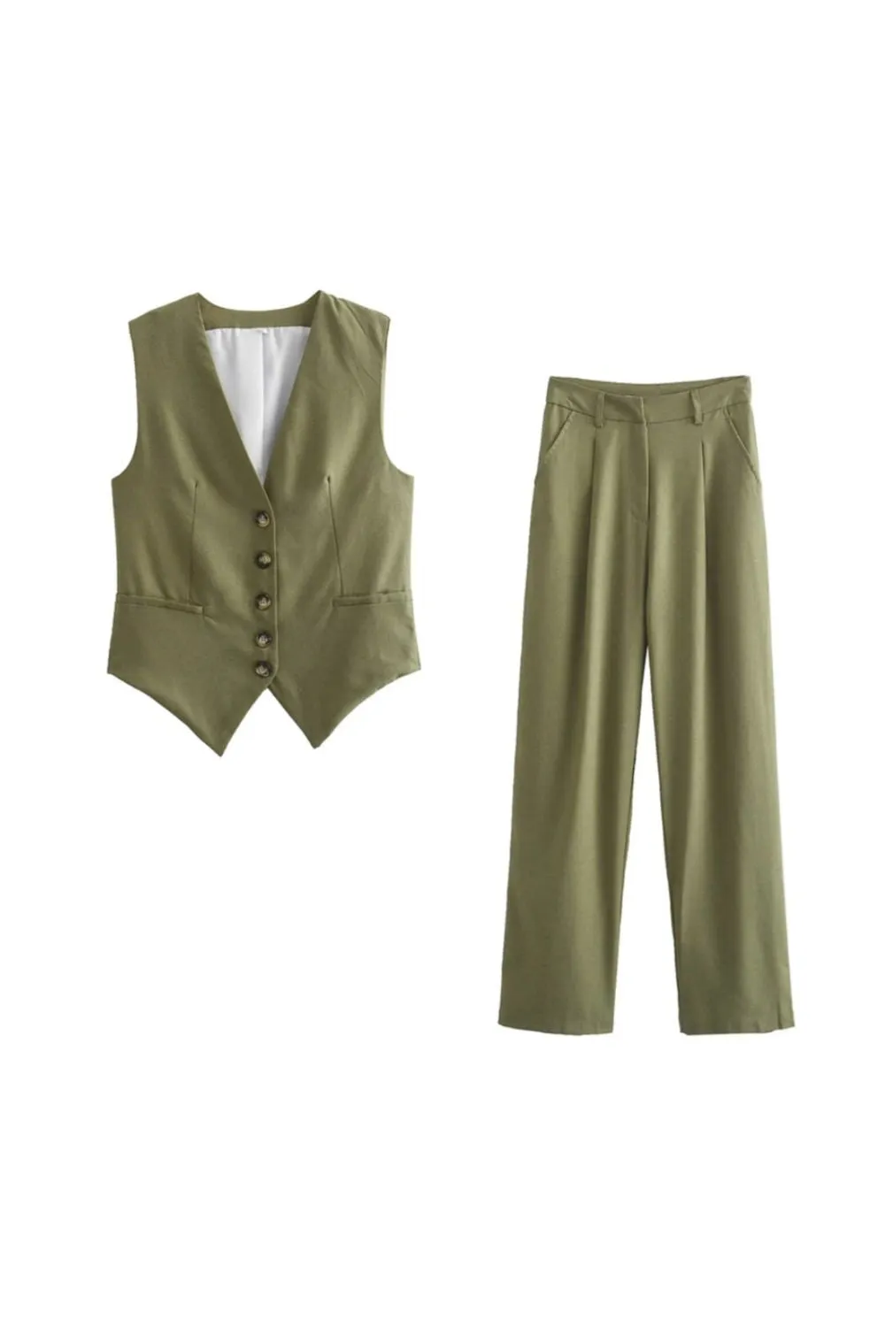 'Valentina' Solid Color Minimalist Vest & Pants Set sold by Goodnight Macaroon