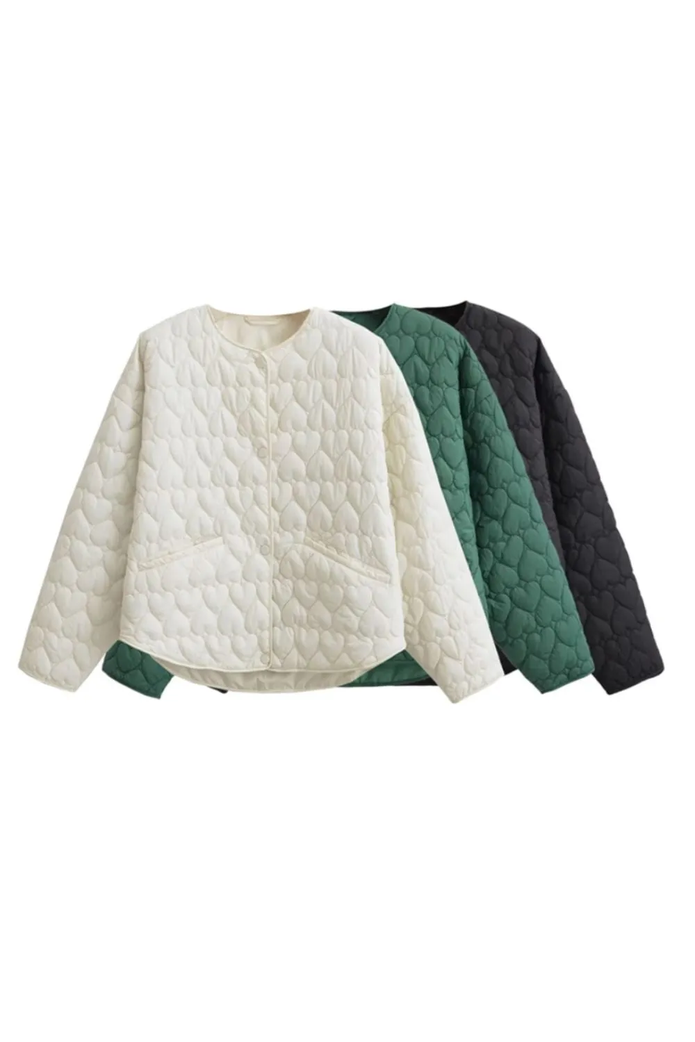 ‘Kaylee’ Heart-Quilted Cotton Jacket Coat sold by Goodnight Macaroon