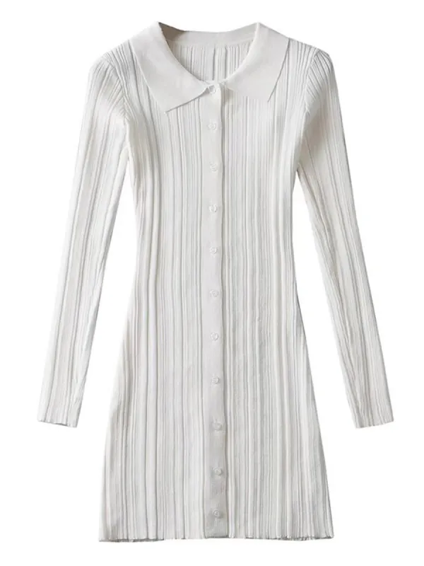 'Carly' Polo Buttoned Ribbed Mini Dress (3 Colors) made by Goodnight Macaroon