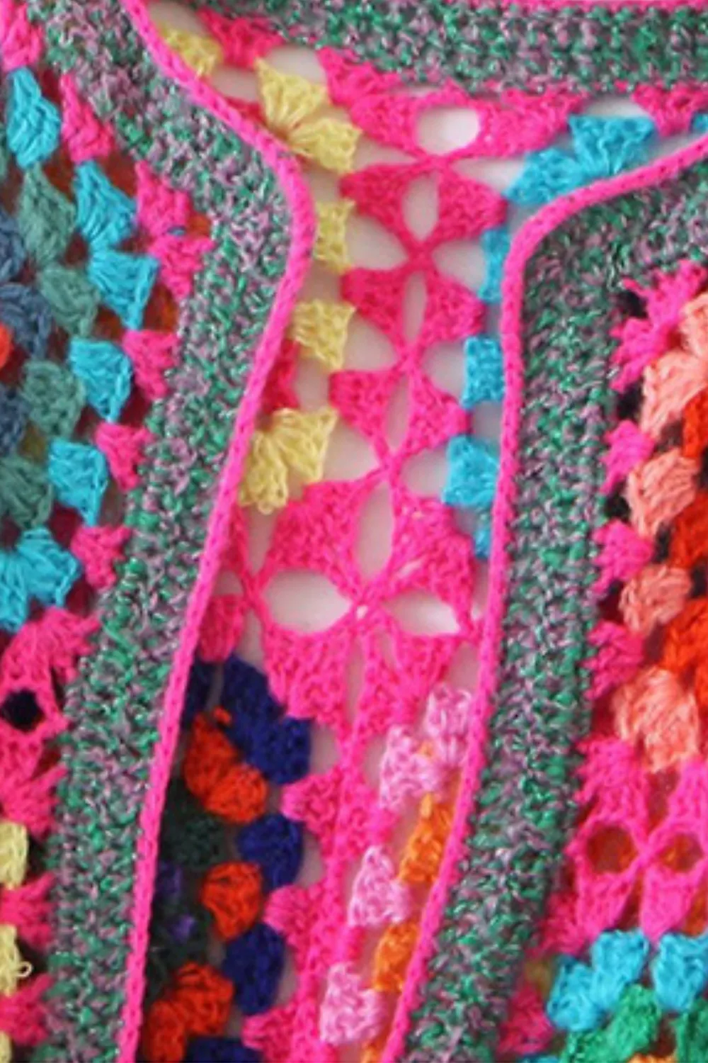 'Tatiana' Crochet Hand-Knitted Open Front Cardigan sold by Goodnight Macaroon product image thumbnail 3