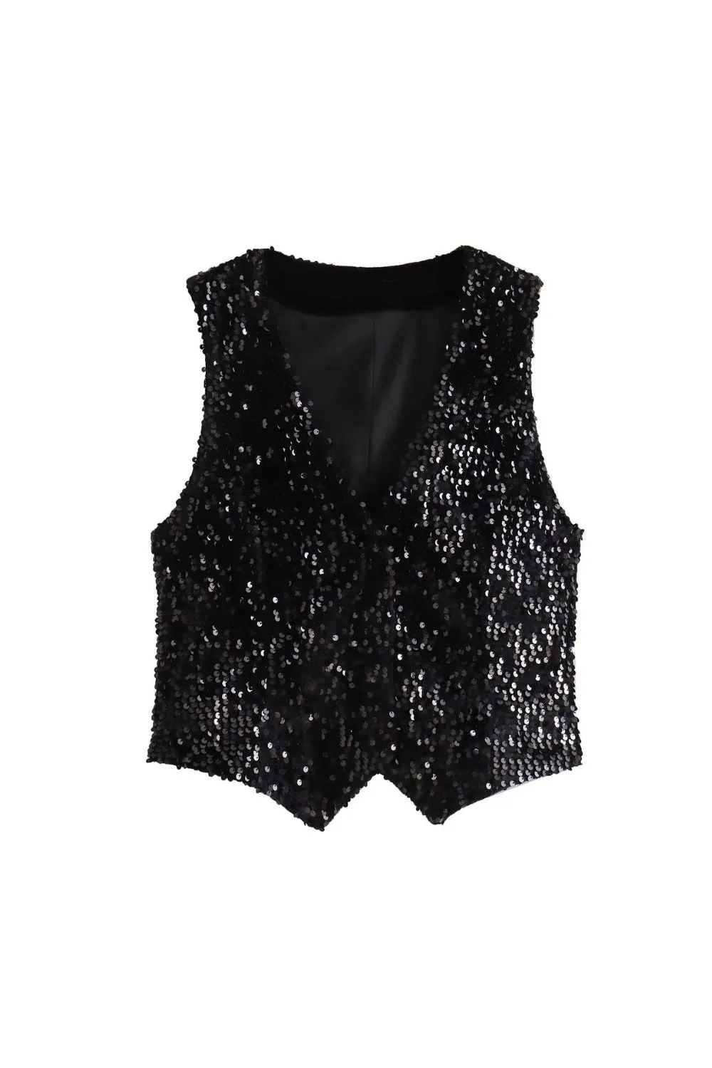 'Kaitlyn' Sequined Fitted Vest sold by Goodnight Macaroon