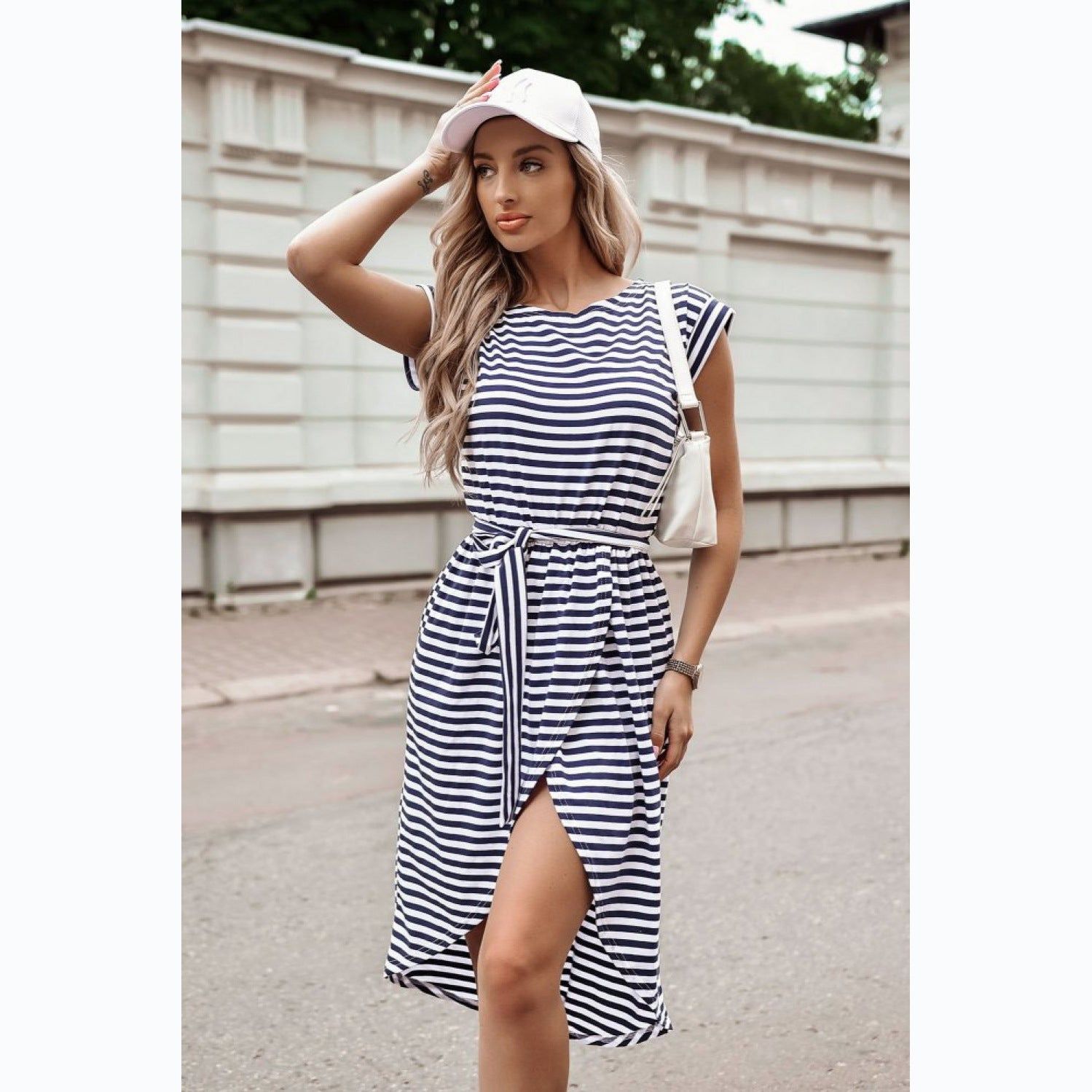 Stripe split Dress #131598 sold by Goodnight Macaroon product image thumbnail 11