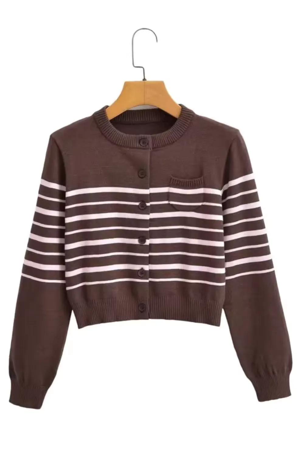 'Rhea' Striped Button Knitted Cardigan (2 Colors) sold by Goodnight Macaroon product image thumbnail 2