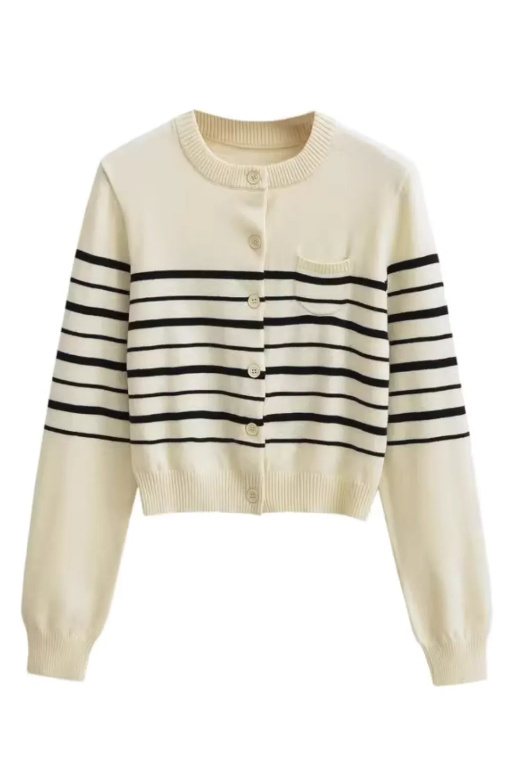 'Rhea' Striped Button Knitted Cardigan (2 Colors) sold by Goodnight Macaroon