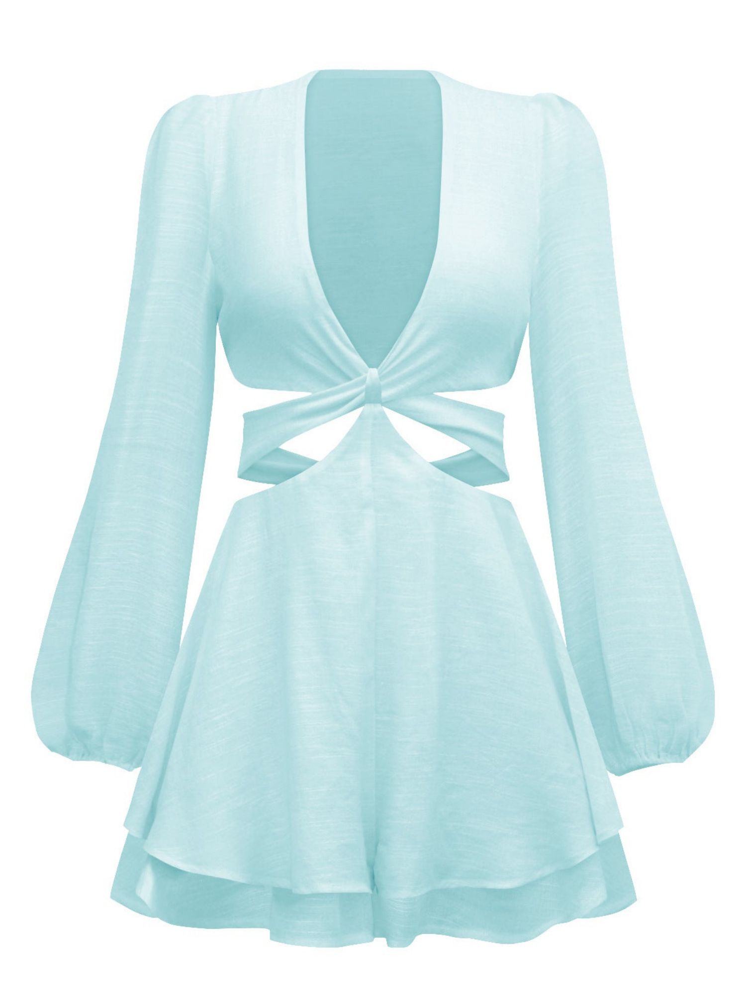 'Aileen' Deep V-neck Waist Cut Romper (4 Colors) sold by Goodnight Macaroon product image thumbnail 3