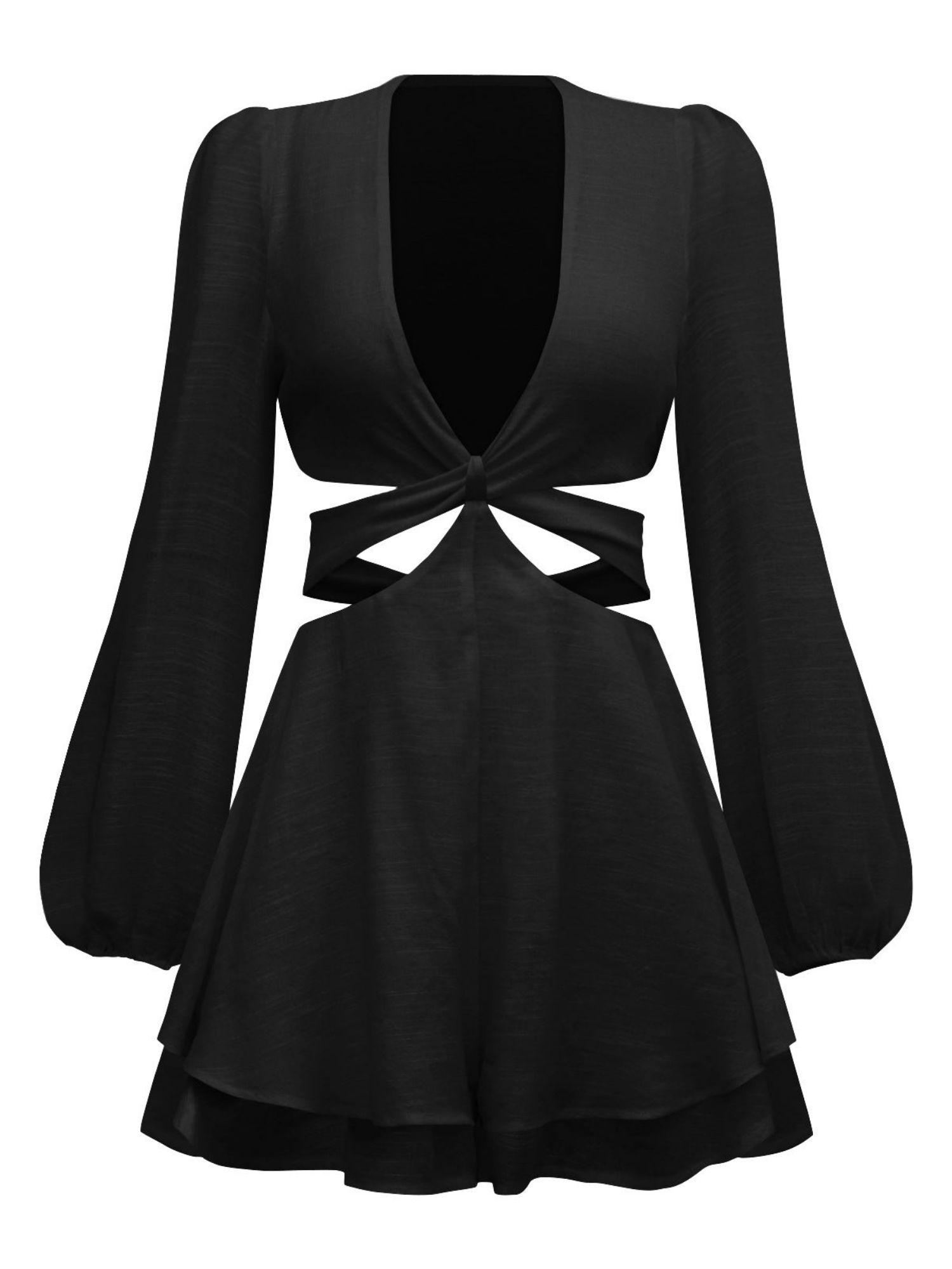 'Aileen' Deep V-neck Waist Cut Romper (4 Colors) sold by Goodnight Macaroon product image thumbnail 5