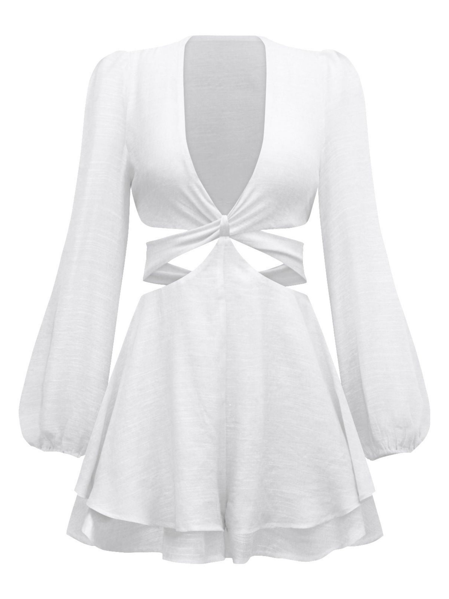 'Aileen' Deep V-neck Waist Cut Romper (4 Colors) sold by Goodnight Macaroon product image thumbnail 6