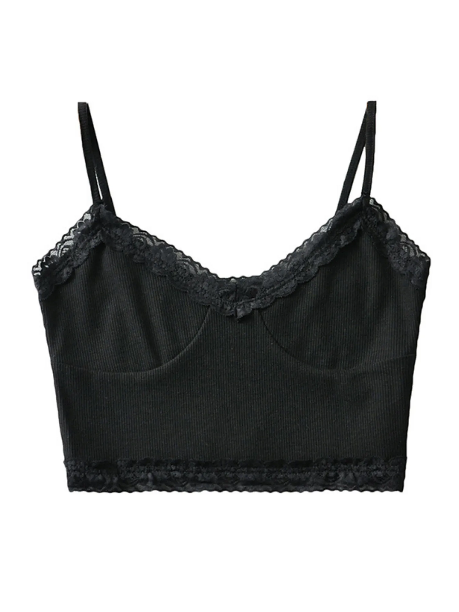 'Stephie' Lace-pleated Cropped Top (3 Colors) sold by Goodnight Macaroon product image thumbnail 3