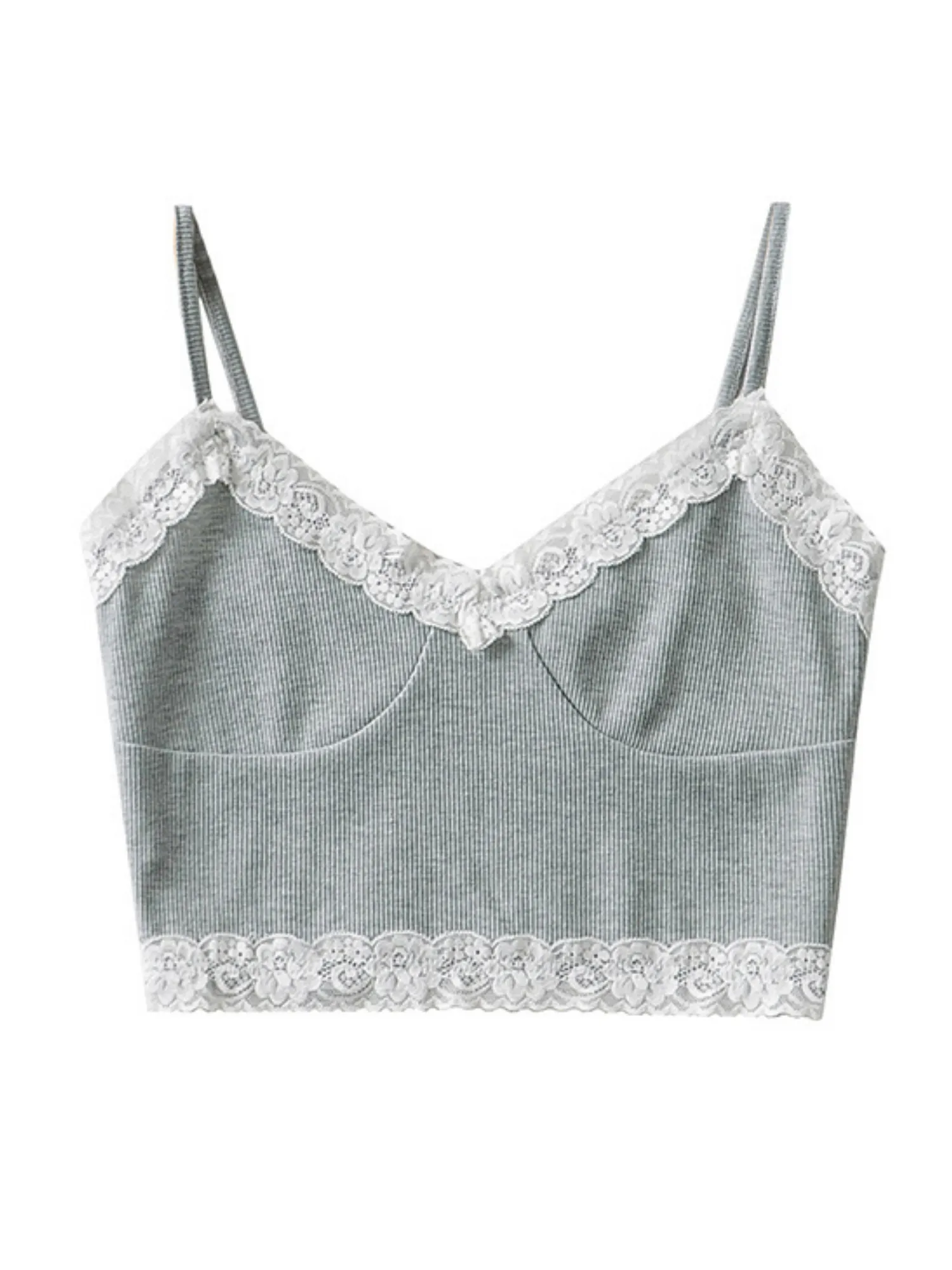 'Stephie' Lace-pleated Cropped Top (3 Colors) sold by Goodnight Macaroon